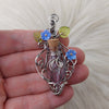 Purple Potion Bottle Pendant In Sterling Silver