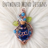 Blue Potion Bottle With Dragon Fly Pendant