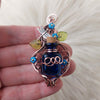 Blue Potion Bottle With Dragon Fly Pendant