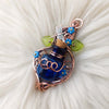 Blue Potion Bottle With Dragon Fly Pendant