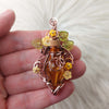 Amber Potion Bottle Pendant
