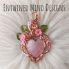 Rose Quartz Heart Pendant In Copper