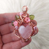 Rose Quartz Heart Pendant In Copper