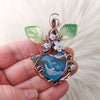 Plume Agate Doublet And Dragonfly Pendant