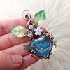 Plume Agate Doublet And Dragonfly Pendant