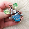 Plume Agate Doublet And Dragonfly Pendant