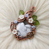 White Horse Turquoise Heart Pendant In Copper