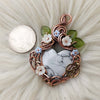 White Horse Turquoise Heart Pendant In Copper