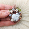 White Horse Turquoise Heart Pendant In Copper