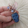 Blue Aventurine Skull Pendant In Copper