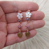 Copper Flower Drop Earrings