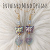 Brass And Gold Plated Butterfly Drop Earrings