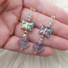 Brass And Gold Plated Butterfly Drop Earrings
