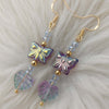 Brass And Gold Plated Butterfly Drop Earrings