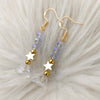 Brass And Gold Plated Star Drop Earrings