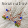 Copper Flower Heart Earrings