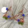 Copper Flower Heart Earrings