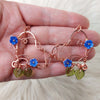 Copper Flower Heart Earrings