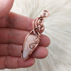 Peach Scolecite Pendant In Copper