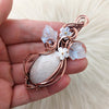 White Scolecite Pendant In Copper