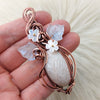White Scolecite Pendant In Copper