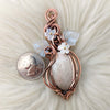 White Scolecite Pendant In Copper