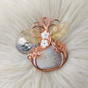 Plume Agate Pumpkin Pendant In Copper
