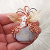Plume Agate Pumpkin Pendant In Copper