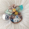 Plume Agate Doublet Pumpkin Pendant In Copper