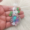 Aurora Opal Statement Pendant In Sterling Silver