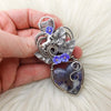 Morado Opal And Sterling Silver Heart Pendant