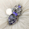 Morado Opal And Sterling Silver Heart Pendant