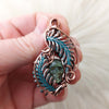 Labradorite Skull Fern Pendant