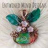 Dyed Agate Pumpkin Pendant In Copper