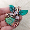 Dyed Agate Pumpkin Pendant In Copper