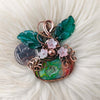 Dyed Agate Pumpkin Pendant In Copper