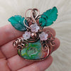 Dyed Agate Pumpkin Pendant In Copper