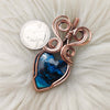 Artisan Cut Shattuckite Heart Pendant In Copper