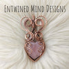 Rose Quartz Heart Pendant In Copper