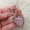 Rose Quartz Heart Pendant In Copper