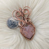Rose Quartz Heart Pendant In Copper