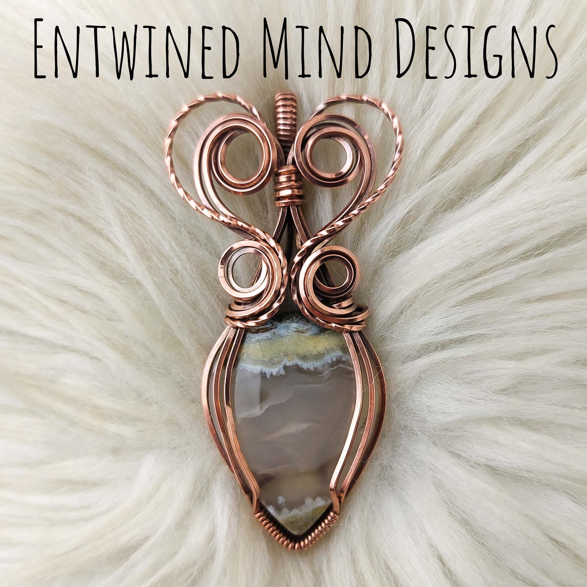 Moss Agate Pendant In Copper