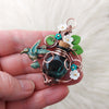 Green Hummingbird Potion Bottle Pendant