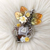 Ternate Moss Agate Heart Statement Pendant In Sterling Silver