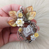 Ternate Moss Agate Heart Statement Pendant In Sterling Silver