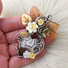 Ternate Moss Agate Heart Statement Pendant In Sterling Silver