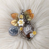 Ternate Moss Agate Heart Statement Pendant In Sterling Silver