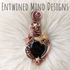 Black Onyx Statement Pendant In Copper