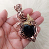 Black Onyx Statement Pendant In Copper