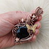 Black Onyx Statement Pendant In Copper